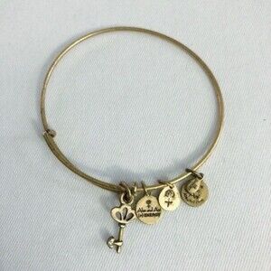Alex & Ani Key Charm Bracelet Gold Tone